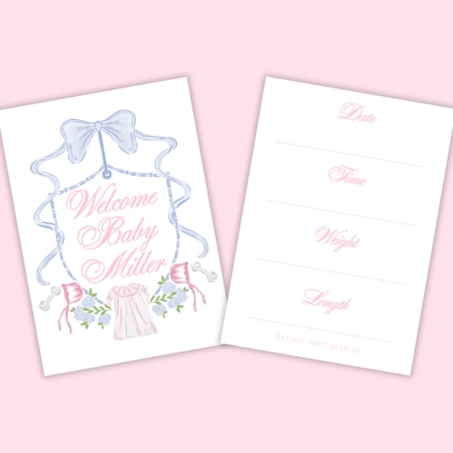 Classic Custom Milestone Cards-Girl