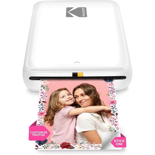 KODAK Step Instant Smartphone Photo Printer, Portable Mini Color Wireless Mobile Printer, Zink 2x3” (5.1x7.5 cm) Sticky-Back Photos, Bluetooth Compatible with iOS & Android Devices, Editing App, White