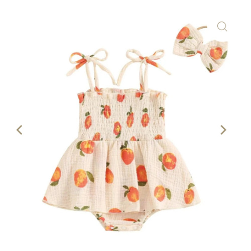 Peachy Keen Onesie Dress & Bow – The Ollie Bee