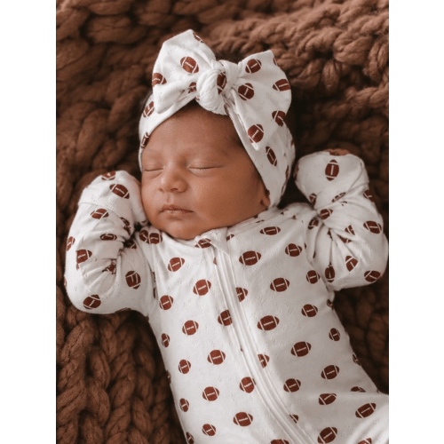 Football | Organic Cotton Pointelle Baby Clothes Hair Bow – SpearmintLOVE