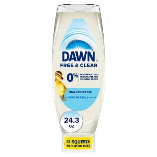 Dawn Free & Clear Ez Squeeze Dishwashing Liquid - Unscented - 24.3 fl oz