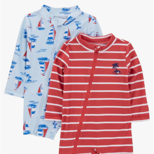Simple Joys by Carter's Baby-Boys 2-Pack 1-Piece Zip Rashguards