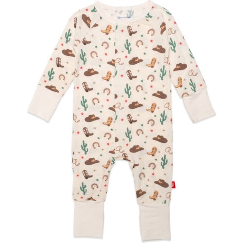 Baby Not My First Rodeo Print Convertible Romper, 9-12M, White