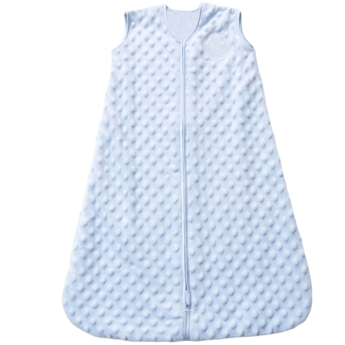 Blue Plushy Dot Velboa Wearable Baby Blanket L | HALO
