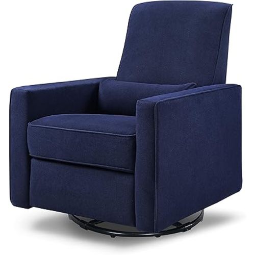 DaVinci Piper Upholstered Recliner and Swivel Glider in Navy, Greenguard Gold & CertiPUR-US Certified