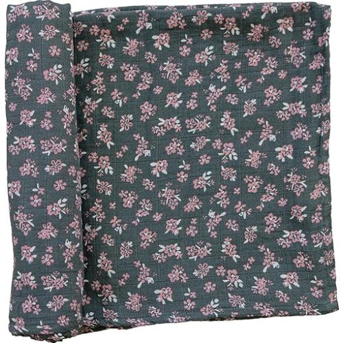 Mebie Baby Olive Bloom Muslin Swaddle, Modern and Neutral Blanket for Baby Girl or Boy, 0-3 Month, Comfy Wrap