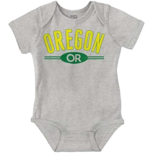 Brisco Brands Oregon OR Distressed Student Baby Romper Boys or Girls