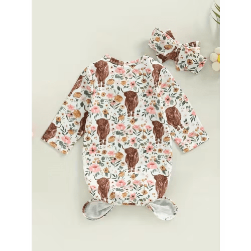 floral print bag newborns featuring long sleeves a - Temu