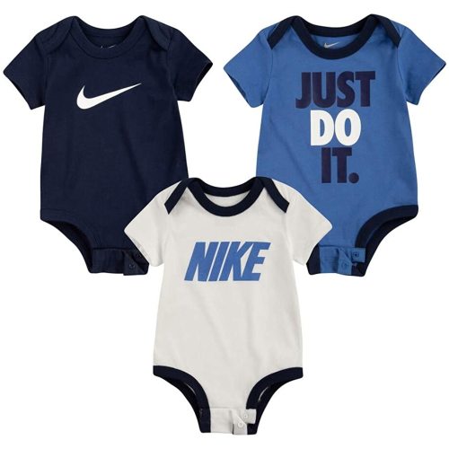 Nike Jordan Baby Assorted Bodysuits 3 Pack (Mountain Blue(56E779-C53)/White, 0-3 Months)