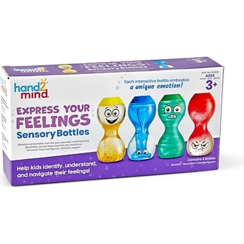 hand2mind Express Your Feelings Sensory Bottles, 4/Pack (94488)