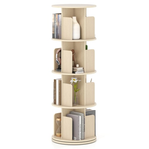 Costway 1/2 PCS 4-Tier Rotating Bookshelf 360° Display Rack with - See Details