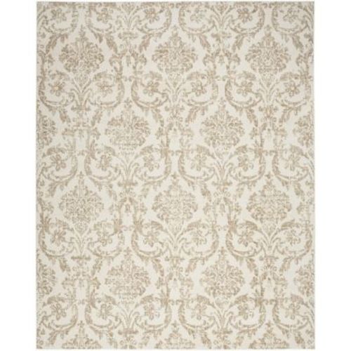 Nourison Jubilant Farmhouse Vintage Damask Area Rug Ivory Beige 5'3"x7'3"