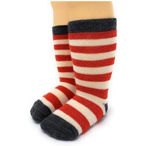WARRIOR ALPACA SOCKS - Children's Baby Alpaca Wool Toddler Socks, Fun Stripes with Non-Skid Alpaca Appliqués
