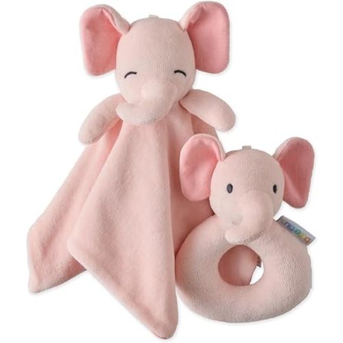 Snuggle + Shake Baby Lovey Blanket & Rattle 100% Organic Cotton