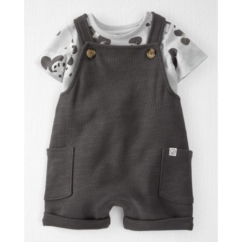 Baby Organic Cotton Shortall Set in Panda Bear - Little Planet | Carter's