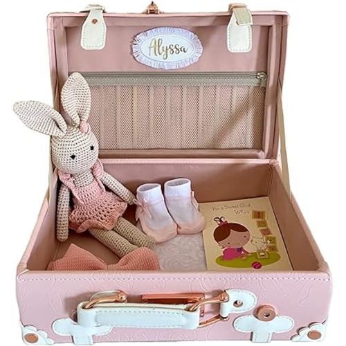 Personalized Baby Keepsake Box, Suitcase, Trunk, Memento Box by Daisy Fields. Handmade & Hand-crafted