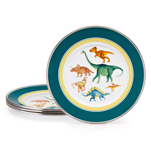 Golden Rabbit Set Of 4 Dinosaurs Child Plates