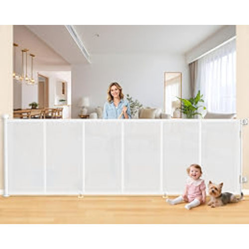 Amazon.com: EZIGO 120 Inch Retractable Baby Gates, 41 Inch Extra Tall Retractable Gate | Reinforced Retractable Dog Gate with Rods, 10 FT Extra Long Mesh Pet Gate for Stairs Hallways Doorway Indoor Outdoor, White