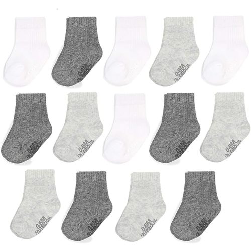 Fruit of the Loom Baby 14-Pack Grow & Fit Flex Zones Cotton Stretch Socks - Unisex, Girls, Boys