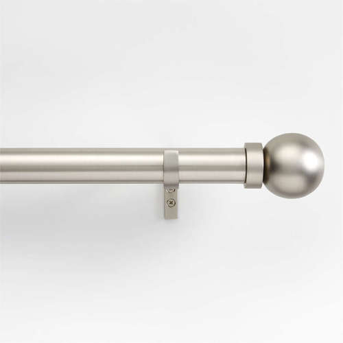 1.5" Brushed Nickel 48"-88" Rod with Large Round Finial