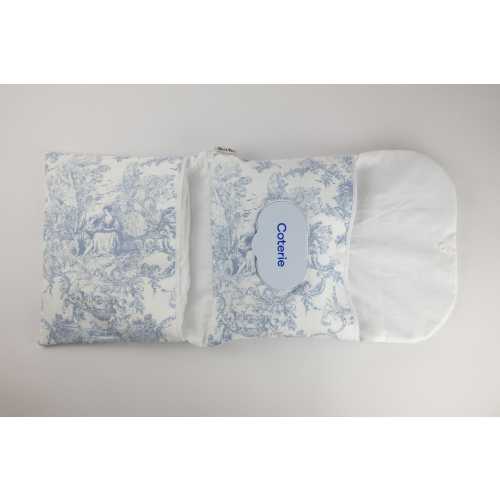 Handmade Diaper Clutch with Handle |  Grab-and-go Diaper Pouch | Quilted Diaper Bag | Toile and Checkered Pattern