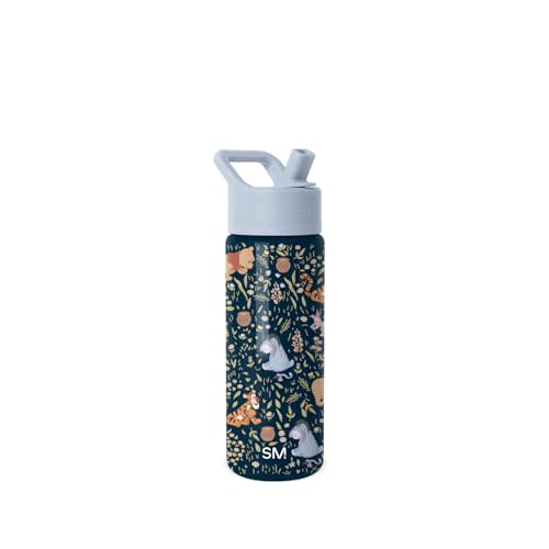 Simple Modern Kids Summit Water Bottle with Straw Lid | Disney Winnie the Pooh 18oz Stainless Steel Cup Insulated Tumbler for Girls, School | Winnie the Pooh Floral