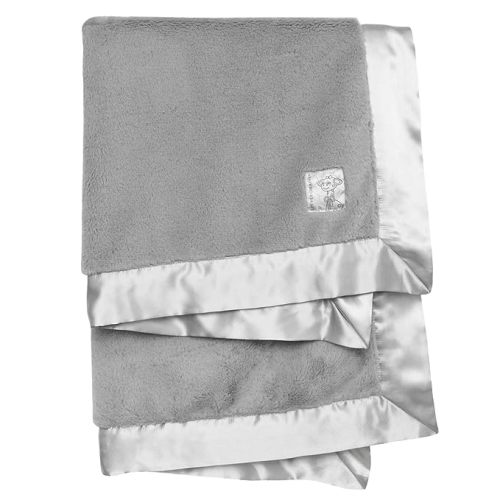 Little Giraffe Posh Mink Baby Blanket - Double-Sided Ultra Soft Plush Fabric, for New Moms, Newborn Must-Have for Girls & Boys, Cozy & Cuddly Comfort Blanket, 29" x 35", Silver
