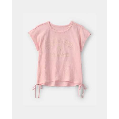Girls 'Malibu Beach' Crinkle Top - Pink | Carter's