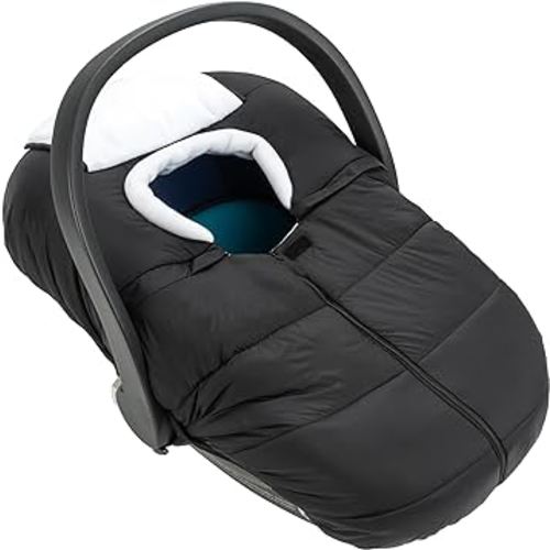 SERAPHY Car Seat Cover Baby Winter Carseat Cover for Babies, Universal Warm Infant Car Seat Canopy & Stroller Covers Accessories for Newborn Boy Girl Essentials, Black