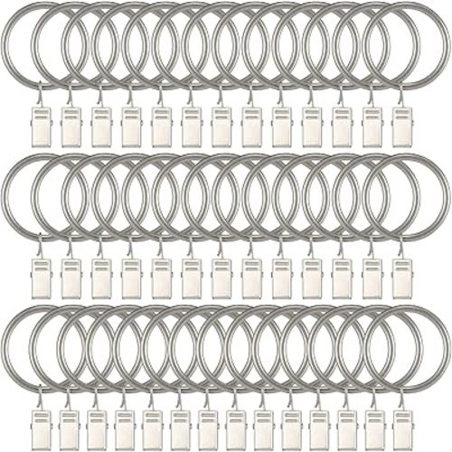 Goowin Lot de 40 crochets de 3,8 cm – Anneaux avec clips (nickel mat)