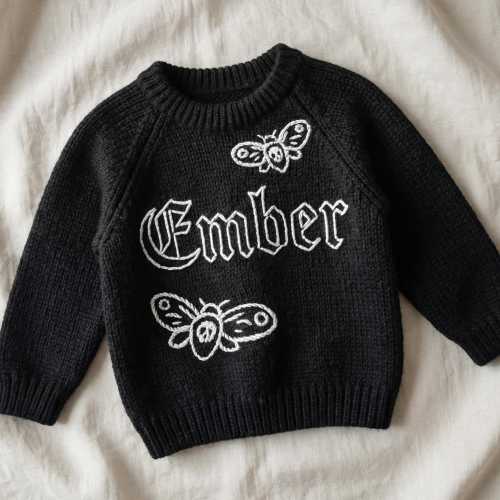 Baby name sweater: Hand-Embroidered toddler jumper with name