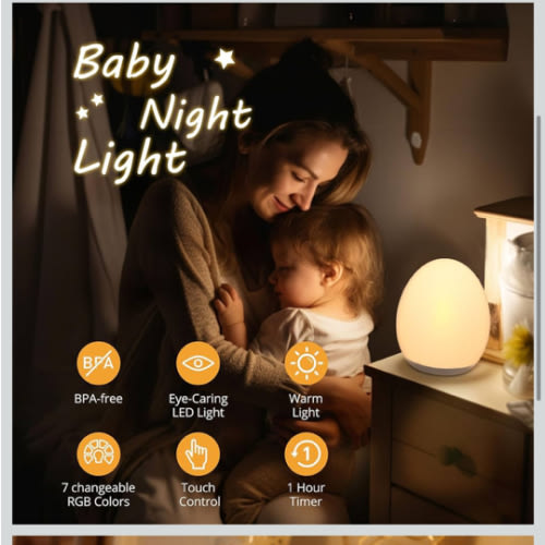 JolyWell Night Light for Kids, Baby Egg Light
