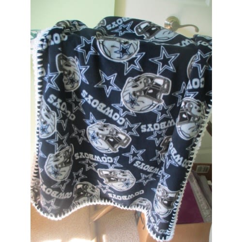 NFL DALLAS COWBOYS Baby Blanket, Fleece with Hand Crochet Edge