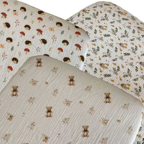 2- PACK Organic Muslin Bassinet Sheet: UPPAbaby Vista/Cruz, Soft & Breathable