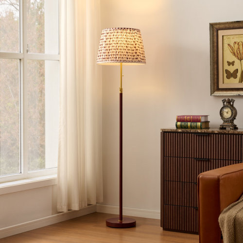 Ebern Designs Modern Adjustable Floor Lamp with Fabric Shade | Wayfair