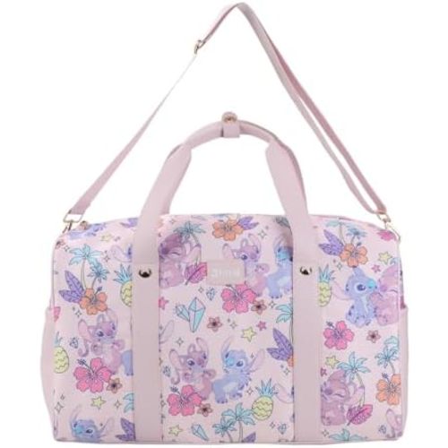 Disney Stitch & Angel 18" Pink Duffle Bag