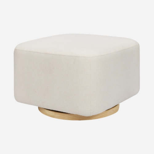 Kiwi Gliding Ottoman - Ivory Boucle with Gold Base