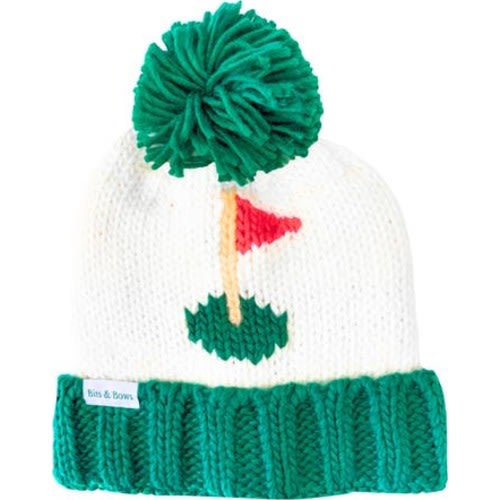 Golf Flag Bobble Hat, Green, Small