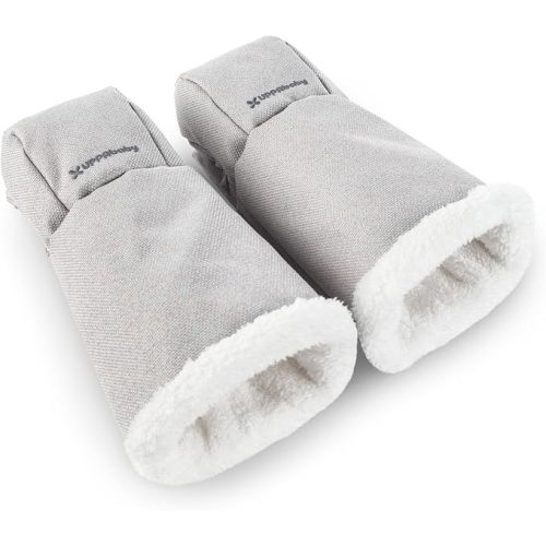 UPPAbaby CozyHandmuff - Easily Attaches to Stroller Handlebars - Ultra-Plush, Weather-Proof Hand Protection - Savannah (Pearl Grey Mélange)