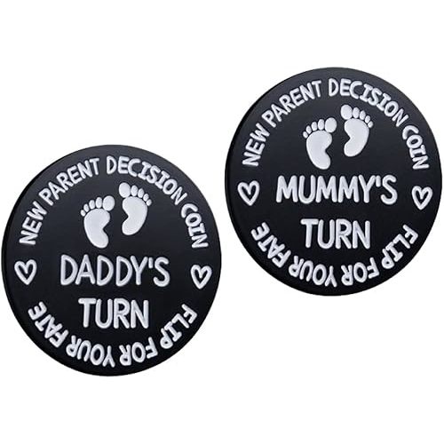 New Dad Mom Gifts Funny Decision Making Coin, New Parent Mummy Daddy Pregnancy Women First Time to be Moms Dads Mother's Day Father's Day Gifts Double Sided