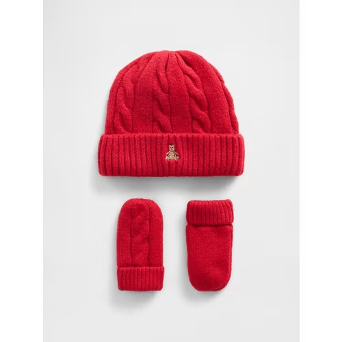 Baby & Toddler CashSoft Cable-Knit Beanie & Mittens Set