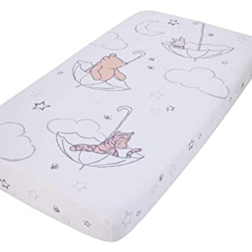 Disney Winnie The Pooh - Classic Pooh - Ivory, Tan and White Photo Op Fitted Crib Sheet
