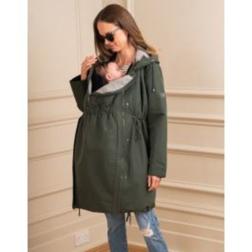 Khaki 4 in 1 Maternity & Babywearing Parka