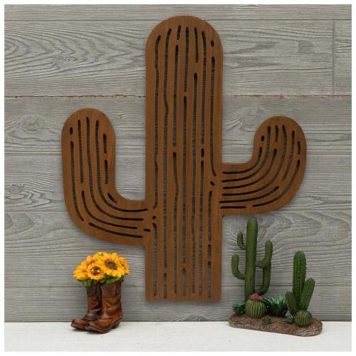 Cactus Cutout Wood Wall Decor