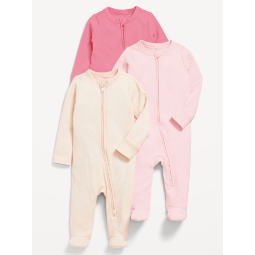 Unisex 2-Way-Zip Sleep & Play Footed One-Piece 3-Pack for Baby | Old Navy