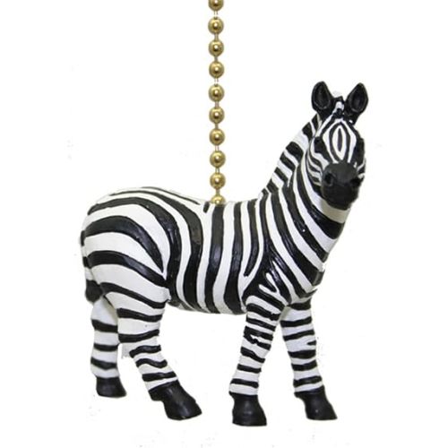 Clementine Design African Zebra Ceiling Fan Pull Chain Light Decorative Extension