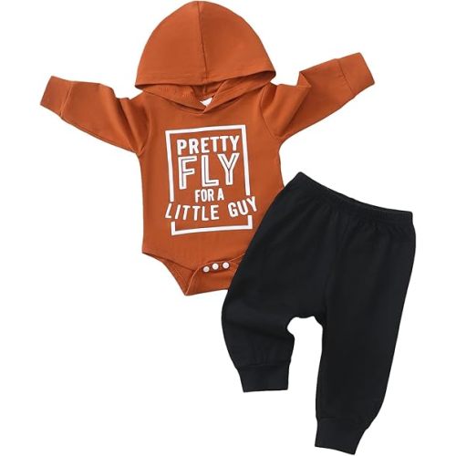 Baby Boy Clothes Newborn Boy Outfits Infant Letter Print Long Sleeve Romper Hoodies Pants Fall Winter Outfits