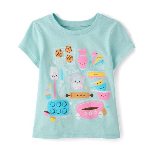 Baby And Toddler Girls Baking Graphic Tee - Blue