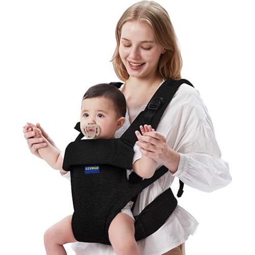 Baby Carrier Newborn to Toddler,Newborn Carrier with Head Support, Cozy Baby Holder Carrier for Dad Mens (All-Black)