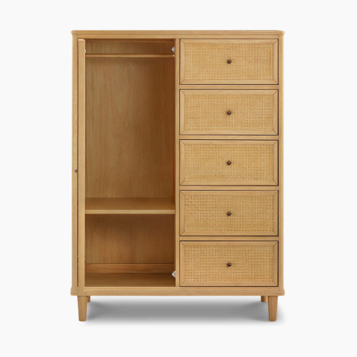 Namesake Marin with Cane Assembled Chifforobe - Honey/Honey Cane